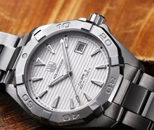 Load image into Gallery viewer, Tag Heuer Aquaracer Automatic White Dial Silver Steel Strap Watch for Men - WAY2111.BA0928
