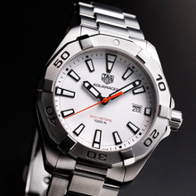 Load image into Gallery viewer, Tag Heuer Aquaracer Quartz White Dial Silver Steel Strap Watch for Men - WBD1111.BA0928