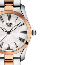 Load image into Gallery viewer, Tissot T Wave Mother of Pearl Dial Two Tone Steel Strap Watch For Women - T112.210.22.113.01