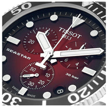 Load image into Gallery viewer, Tissot Seastar 1000 Chronograph Red Dial Black Rubber Strap Watch For Men - T120.417.17.421.00