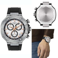 Load image into Gallery viewer, Tissot T Race Chronograph White Dial Black Rubber Strap Watch For Men - T141.417.17.011.00
