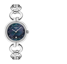 Load image into Gallery viewer, Tissot T Lady Flamingo Mother of Pearl Blue Dial Silver Steel Strap Watch for Women - T094.210.11.126.00