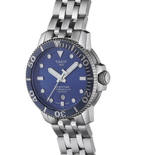 Load image into Gallery viewer, Tissot T Sport Seastar 1000 Powermatic Silicium Blue Dial Silver Steel Strap Watch For Men - T120.407.11.041.01