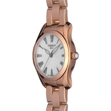 Load image into Gallery viewer, Tissot T Wave Mother of Pearl Dial Rose Gold Steel Strap Watch For Women - T112.210.33.113.00