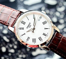 Load image into Gallery viewer, Tissot T Classic Dream White Dial Brown Leather Strap Watch for Men - T033.410.16.013.01