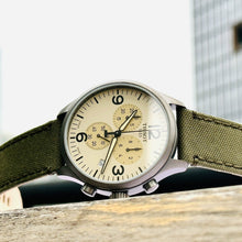 Load image into Gallery viewer, Tissot T Sport Chrono XL Beige Dial Green Nylon Strap Watch for Men - T116.617.37.267.00