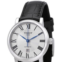 Load image into Gallery viewer, Tissot Carson Premium Automatic Lady Silver Dial Black Leather Strap Watch for Women - T122.207.16.033.00