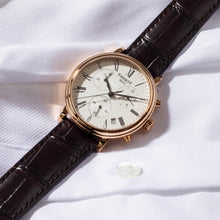 Load image into Gallery viewer, Tissot Carson Premium Chronograph Silver Dial Brown Leather Strap Watch For Men - T122.417.36.033.00