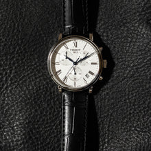 Load image into Gallery viewer, Tissot Carson Premium Chronograph Silver Dial Black Leather Strap Watch For Men - T122.417.16.033.00