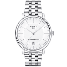 Load image into Gallery viewer, Tissot T Classic Carson Premium Powermatic 80 White Dial Silver Steel Strap Watch For Men - T122.407.11.031.00