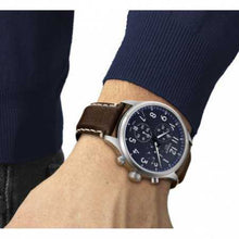 Load image into Gallery viewer, Tissot Chrono XL Vintage Blue Dial Brown Leather Strap Watch For Men - T116.617.16.042.00