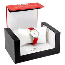 Load image into Gallery viewer, Tissot Chemin Des Tourelles Powermatic 80 Mother of Pearl White Dial Red Leather Strap Watch For Women - T099.207.16.118.00