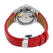 Load image into Gallery viewer, Tissot Chemin Des Tourelles Powermatic 80 Mother of Pearl White Dial Red Leather Strap Watch For Women - T099.207.16.118.00
