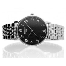 Load image into Gallery viewer, Tissot T Classic Everytime Quartz Black Dial Silver Steel Strap Watch for Men - T109.410.11.072.00