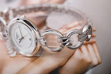 Load image into Gallery viewer, Tissot T Trend Flamingo Mother of Pearl Dial Silver Steel Strap Watch for Women - T094.210.11.116.00