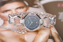 Load image into Gallery viewer, Tissot T Lady Flamingo Mother of Pearl Blue Dial Silver Steel Strap Watch for Women - T094.210.11.126.00
