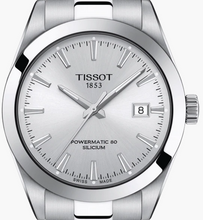 Load image into Gallery viewer, Tissot Gentleman Powermatic 80 Silicium Silver Dial Silver Steel Strap Watch For Men - T127.407.11.031.00