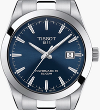 Load image into Gallery viewer, Tissot Gentlemen Powermatic 80 Silicium Blue Dial Silver Steel Strap Watch For Men - T127.407.11.041.00