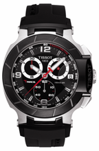Load image into Gallery viewer, Tissot T Race Chronograph Black Dial Black Rubber Strap Watch for Men - T048.417.27.057.00