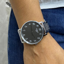 Load image into Gallery viewer, Tissot T Classic Everytime Quartz Black Dial Silver Steel Strap Watch for Men - T109.410.11.072.00