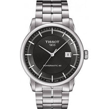 Load image into Gallery viewer, Tissot Luxury Powermatic 80 Black Dial Silver Steel Strap Watch for Men - T086.407.11.201.02