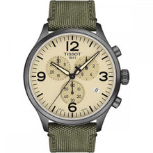 Load image into Gallery viewer, Tissot T Sport Chrono XL Beige Dial Khakhi Green Nylon Strap Watch for Men - T116.617.33.267.00