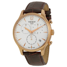 Load image into Gallery viewer, Tissot T Classic Tradition Chronograph White Dial Brown Leather Strap Watch For Men - T063.617.36.037.00