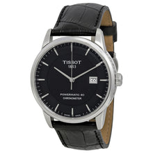 Load image into Gallery viewer, Tissot T Classic Luxury Powermatic 80 Black Dial Black Leather Strap Watch For Men - T086.408.16.051.00