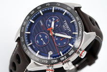 Load image into Gallery viewer, Tissot PRS 516 Chronograph Blue Dial Brown Leather Strap Watch For Men - T100.417.16.041.00
