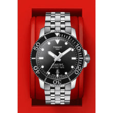 Load image into Gallery viewer, Tissot Seastar 1000 Powermatic 80 Black Dial Silver Steel Strap Watch For Men - T120.407.11.051.00