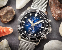 Load image into Gallery viewer, Tissot Seastar 1000 Chronograph Blue Dial Silver Mesh Bracelet Watch For Men - T120.417.11.041.02