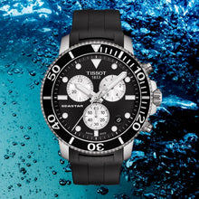 Load image into Gallery viewer, Tissot Seastar 1000 Chronograph Black Dial Black Rubber Strap Watch For Men - T120.417.17.051.00