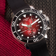 Load image into Gallery viewer, Tissot Seastar 1000 Chronograph Red Dial Black Rubber Strap Watch For Men - T120.417.17.421.00