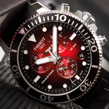 Load image into Gallery viewer, Tissot Seastar 1000 Chronograph Red Dial Black Rubber Strap Watch For Men - T120.417.17.421.00