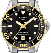 Load image into Gallery viewer, Tissot Seastar 1000 Black Dial Silver Steel Strap Watch For Men - T120.210.21.051.00
