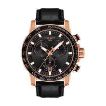 Load image into Gallery viewer, Tissot Supersport Chrono Black Dial Black Leather Strap Watch for Men - T125.617.36.051.00