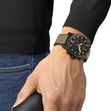 Load image into Gallery viewer, Tissot Supersport Chrono Black Dial Beige Nylon Strap Watch For Men - T125.617.37.051.01
