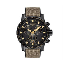 Load image into Gallery viewer, Tissot Supersport Chrono Black Dial Beige Nylon Strap Watch For Men - T125.617.37.051.01