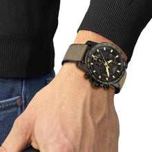Load image into Gallery viewer, Tissot Supersport Chrono Black Dial Beige Nylon Strap Watch For Men - T125.617.37.051.01