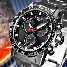 Load image into Gallery viewer, Tissot Supersport Chrono Black Dial Silver Steel Strap Watch For Men - T125.617.11.051.00