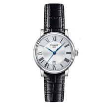 Load image into Gallery viewer, Tissot Carson Premium Lady Silver Dial Black Leather Strap Watch For Women - T122.210.16.033.00