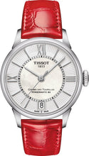 Load image into Gallery viewer, Tissot Chemin Des Tourelles Automatic Mother of Pearl White Dial Red Leather Strap Watch For Women - T099.207.16.118.00