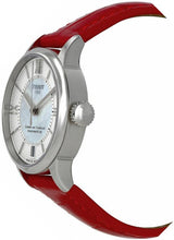 Load image into Gallery viewer, Tissot Chemin Des Tourelles Powermatic 80 Mother of Pearl White Dial Red Leather Strap Watch For Women - T099.207.16.118.00