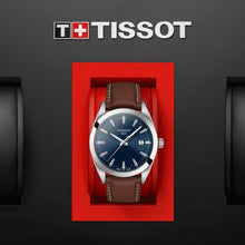 Load image into Gallery viewer, Tissot Gentleman Blue Dial Brown Leather Strap Watch For Men - T127.410.16.041.00