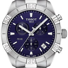 Load image into Gallery viewer, Tissot PR 100 Sport Quartz Chronograph Blue Dial Silver Steel Strap Watch For Men - T101.617.11.041.00