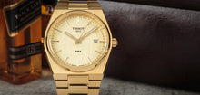 Load image into Gallery viewer, Tissot PRX Champagne Yellow Gold Dial Gold Steel Strap Watch for Men - T137.410.33.021.00