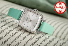 Load image into Gallery viewer, Tissot T Lady Lovely Square Silver Dial Light Green Leather Strap Watch for Women - T058.109.16.031.01