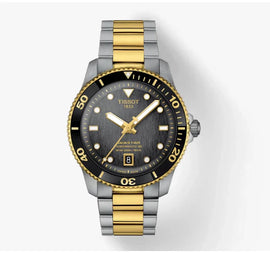 Tissot Seastar 1000 Black Dial Two Tone Steel Strap Watch for Women - T120.210.22.051.00