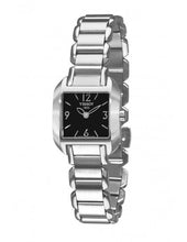 Load image into Gallery viewer, Tissot T Wave Black Dial Silver Steel Strap Watch for Women - T02.1.285.52