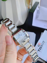 Load image into Gallery viewer, Tissot T Wave Diamonds Mother of Pearl Dial Silver Steel Strap Watch for Women - T02.1.285.74